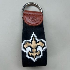 Smathers and Branson Needlepoint Keyfob - New Orleans Saints Fleur De Lis